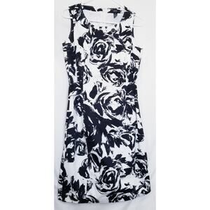 Alfani Women's Black & White Sleeveless Fit & Flare Lined Summer Dress Size 8